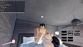 Slutty roblox girl spreads wide and takes a hard pounding like a pro