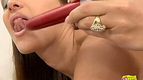 kimberly pays hot brunettes for lesbian pussy play and toys