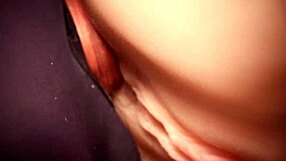 her shaved pussy stretched wide by rear entry close-up fuck doll action