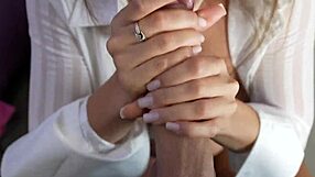 Hot Secretary's Close-Up POV Blowjob Ends with Cum in Mouth Doggystyle Pound