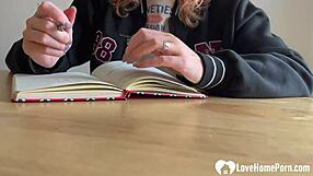 Naughty teacher in stockings and glasses binds me tight, teases my feet, and dominates until i'm begging hard