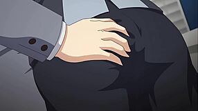 Busty Hentai Babe Deepthroats Colleague's Cock for Facial Cumshot Shachiku Cinderella Episode 2