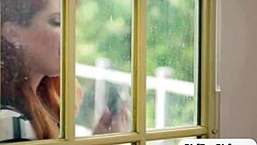 Lesbian Workers Lick Busty Redhead Boss Tits to Keep Jobs!