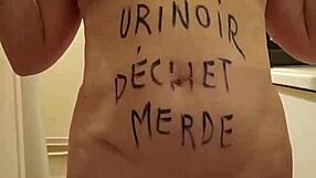 my solo slave uro session with tight belt play