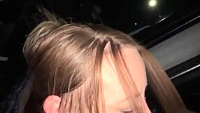 Wife flashes big tits in public toilet before outdoor fucking