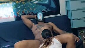 fat white slut deepthroats huge black cock gagging drool before bending for hardcore pounding