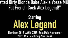 Tattooed blonde Alexia Vosse milks fat French cock from Alex Legend