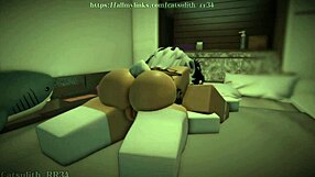 Snow Bunny Worships Cum Covered Tattoo Cock