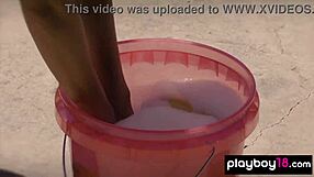 bubble covered ebony milf misty stone washes car nude with teen gfs