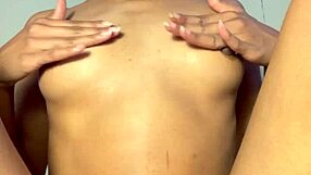 late night ebony stuffs panties in big wet pussy lips orgasm!