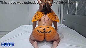 mi hermanastra's big oiled halloween ass kept me up gaping and spreading wide