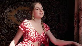 City girl beds big tits brunette ranch farmer for homemade fuck