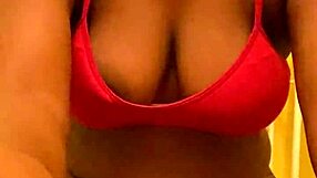 sexy ebony babe with bangs dances close-up shaking big ass before pissing pee stream