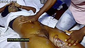 Horny babe gets wet pussy massaged then stuffed by monster cock