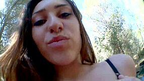 yo this cute 18 girl rides big cock cowgirl then bends over doggystyle in forest nature gets fingered anal 😍🌳🍆