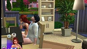 sexy redhead newlywed cheats hard in sims 4 romp