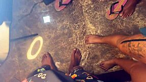 Latina teen bent over assfucked doggystyle with balls deep no condom pounding