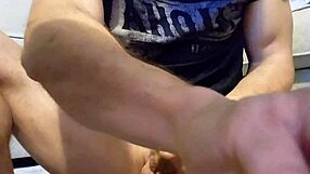 he edges throbbing cock to fat nut squirt