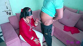 Indian ravinadesi 18 year old bride gets sofa mechanic's huge cock pounding her big ass while hubby's away massive cumshot finish