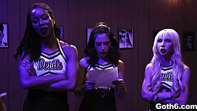 Crazy goth teens Kenzie Reeves Kira Noir Jane Wilde share giant cock foursome hardcore