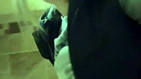 Wife flashes big tits in public toilet before outdoor fucking