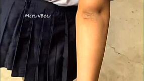 Neighbor loses bet wears japanese school uniform we fuck while boyfriend works homemade