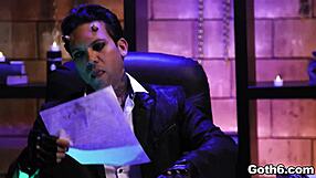 Crazy goth teens Kenzie Reeves Kira Noir Jane Wilde share giant cock foursome hardcore