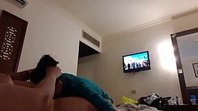 brushed my girlfriend's mouth deep in hotel... lesbian lick illusion