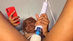 late night ebony stuffs panties in big wet pussy lips orgasm!