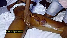 Horny babe gets wet pussy massaged then stuffed by monster cock