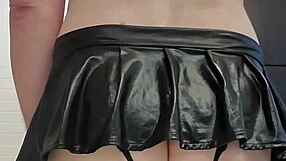 Kinky Maid Flashes Huge Ass and Pierced Nipples in Cage Buttplug Bath Tease