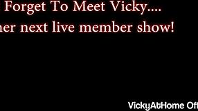 big ass blonde vicky vette crams crystal dildo deep in her tight butt