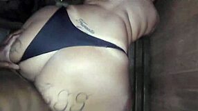 Raw bareback anal pounds chubby brunette's huge ass in motel room