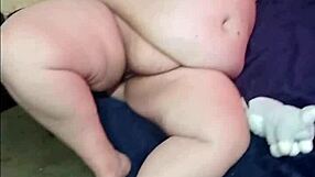 hot chubby white girl with big tits masturbates her fat pussy solo