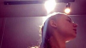 Extreme Shaved Pussy Masturbation in Locker Room Closeup!