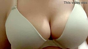 busty latina neighbor milf massages her huge tits outdoors for me