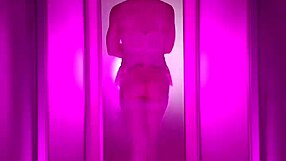 Kinky Maid Flashes Huge Ass and Pierced Nipples in Cage Buttplug Bath Tease