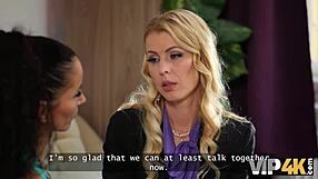 Vip4k blonde milf caught banging student with monster cock after lesbian mistress pussy licking