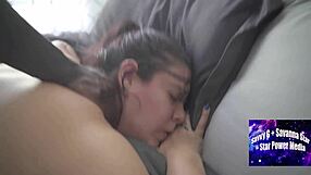 Chubby black bbw barebacks big cock in homemade interracial romp