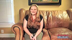 Does big titted ginger coed Rose deep rim that ass then swallow every cum drop after blowjob?