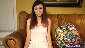 petite coed katie walls deepthroats monster cock then bends for twat doggy pounding