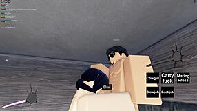 Slutty roblox girl spreads wide and takes a hard pounding like a pro