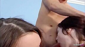 imagine two slim petite stepsisters caught licking then choking on first monster cock cumswap?