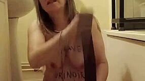 my solo slave uro session with tight belt play