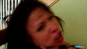 Asian Brunette Fingers Deepthroats Bent Over for Anal DP Threesome Blowjob