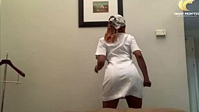 Ebony nurse bangs interviewer for promotion with big tits pussy riding doggystyle in hospital