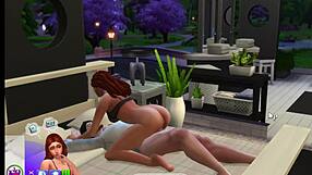 sexy redhead newlywed cheats hard in sims 4 romp