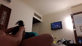 brushed my girlfriend's mouth deep in hotel... lesbian lick illusion