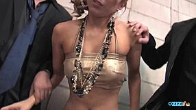 Shy Asian Babe Handles Two Throbbing Cocks with Big Clit Reveal