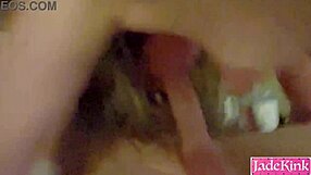 hey girl sucks his monster cock deep in forest pmv